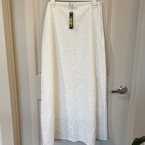 Steve Madden White Floral Lace Maxi Skirt